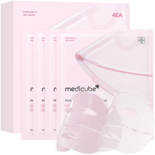 Medicube Salmon DNA PDRN pink collagen jelly gel mask | overnight face mask for glass glow skin- elasticity hydrating firming and moisturizing | korean skincare 28g 4ea