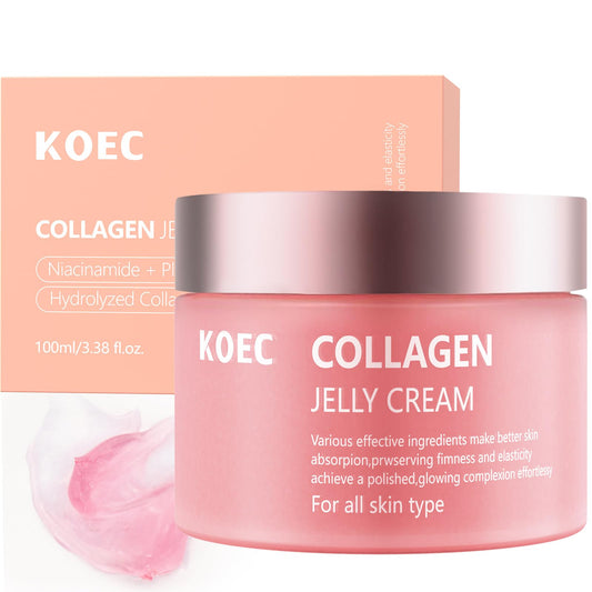 YIMEIR Collagen Jelly Cream - Niacinamide & Hydrolyzed Collagen - Collagen Face Cream Skin Care for All Skin Type Preserves Firmness and Elasticity(3.38 fl.oz)